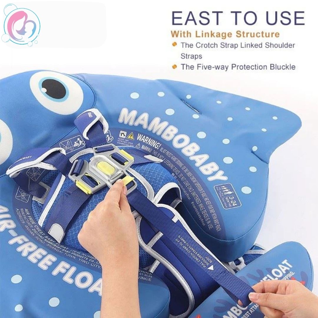 🌊🐟🌊MantaWing Chest Float – Baby Pool Float (Pink or Blue) with 3D Canopy🌊🐟🌊