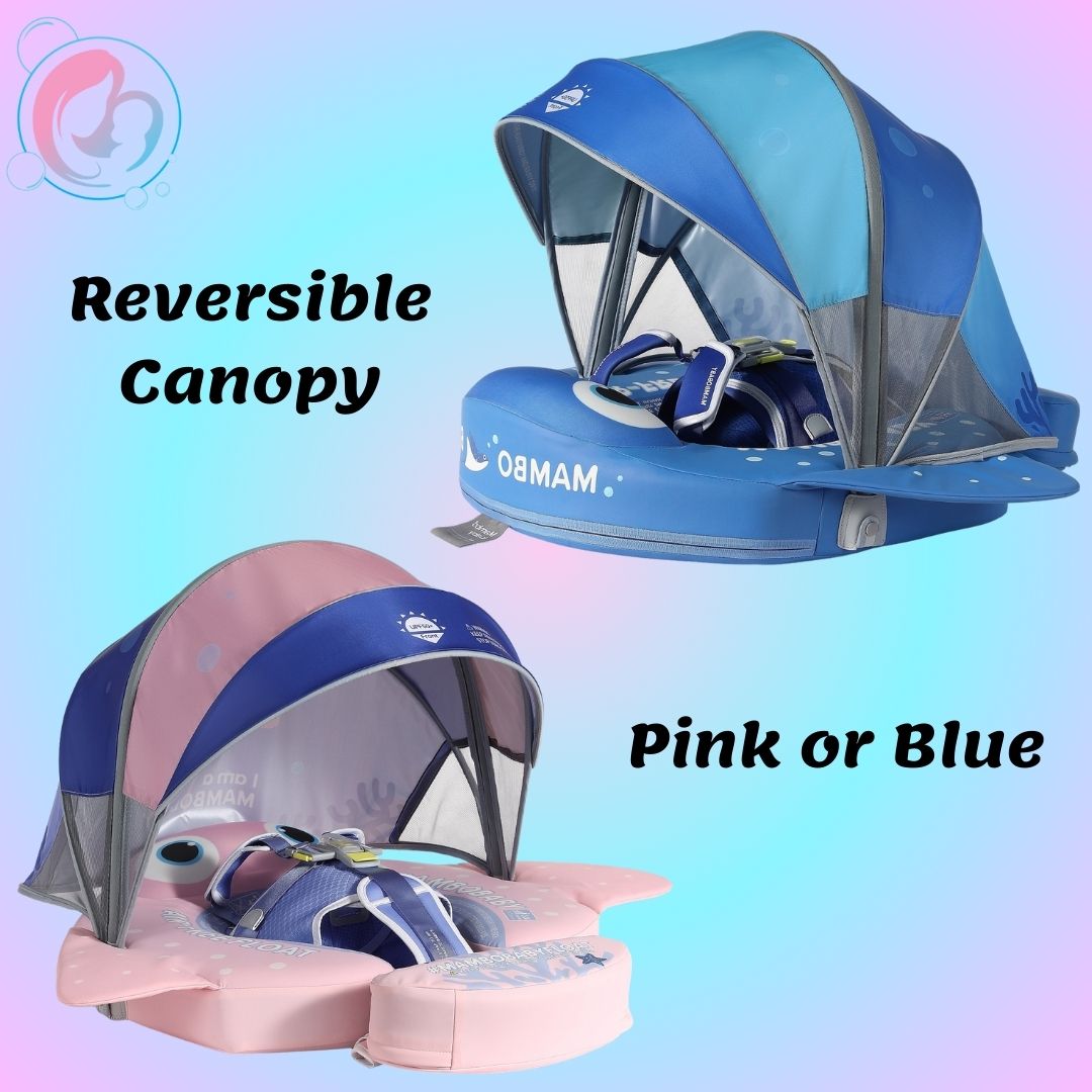 🌊🐟🌊MantaWing Chest Float – Baby Pool Float (Pink or Blue) with 3D Canopy🌊🐟🌊