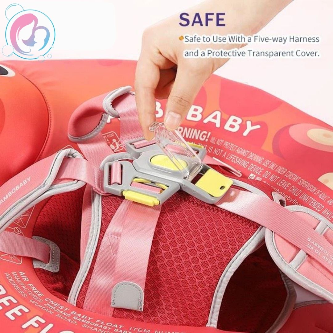 🐙Octo Hug Chest Float – Baby Pool Float with 3D Canopy (Pink & Red)