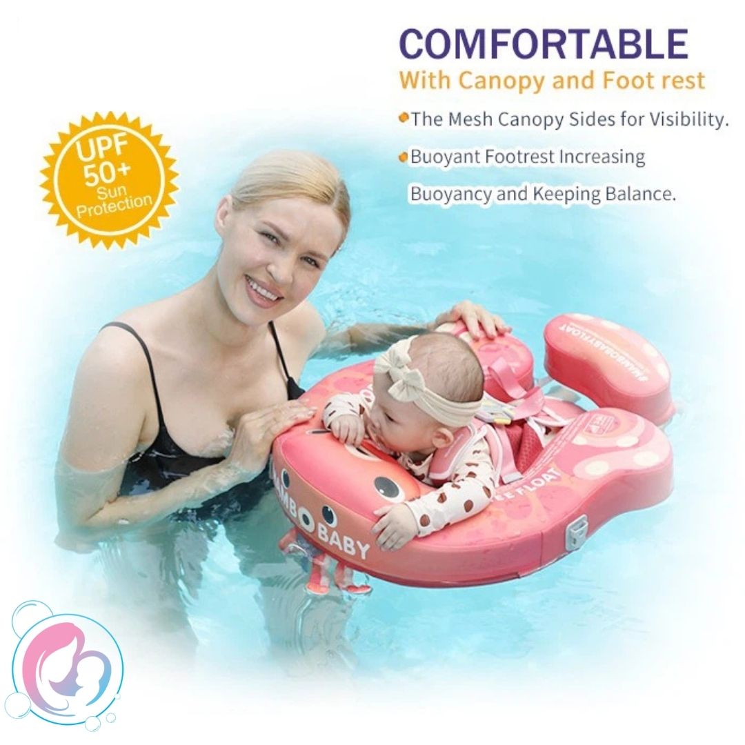 🐙Octo Hug Chest Float – Baby Pool Float with 3D Canopy (Pink & Red)