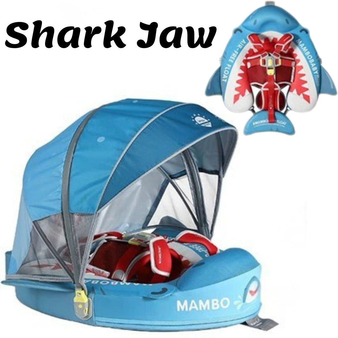 🦈Shark Jaw Chest Float – Baby Pool Float With 3D Canopy (Blue Red & White)
