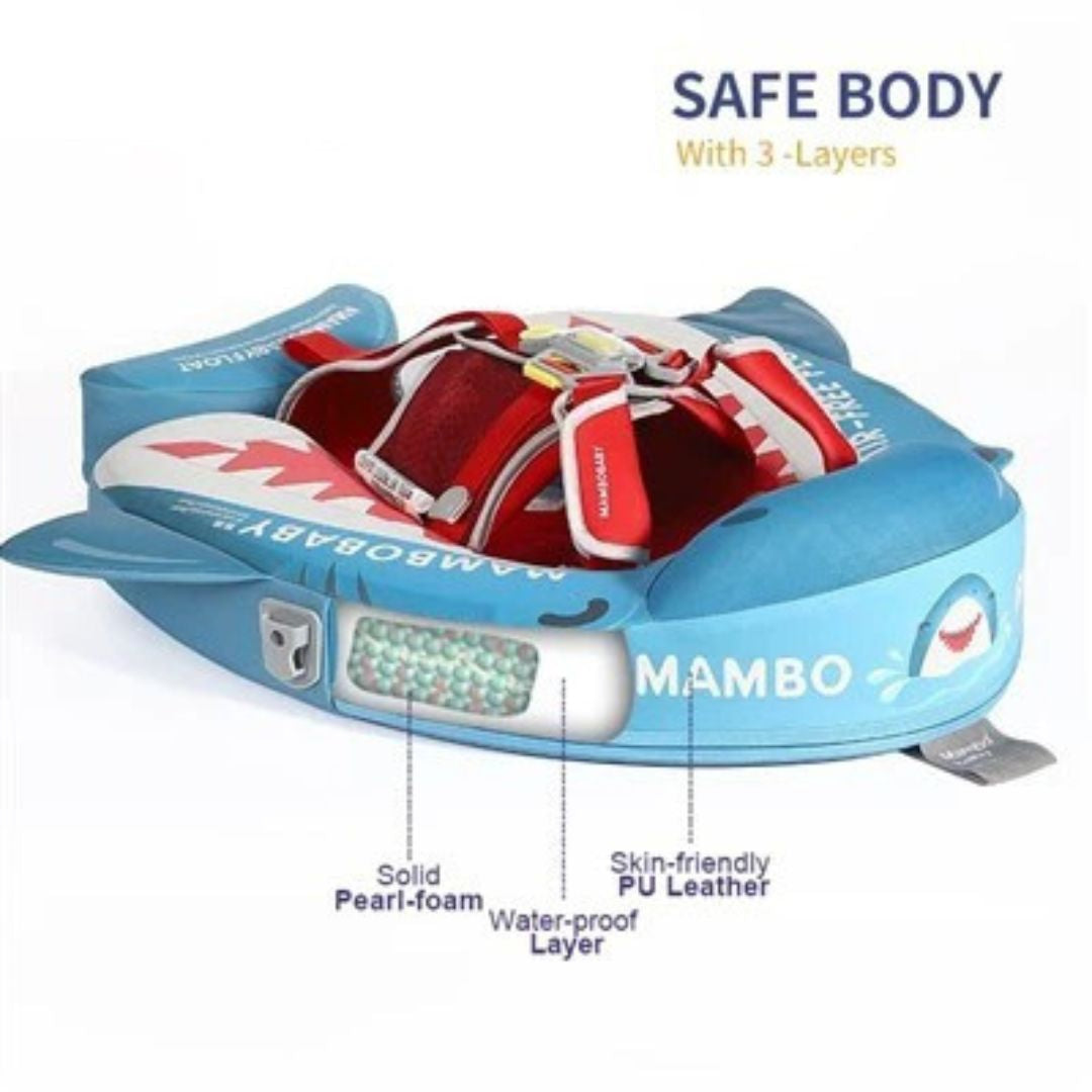 🦈Shark Jaw Chest Float – Baby Pool Float With 3D Canopy (Blue Red & White)