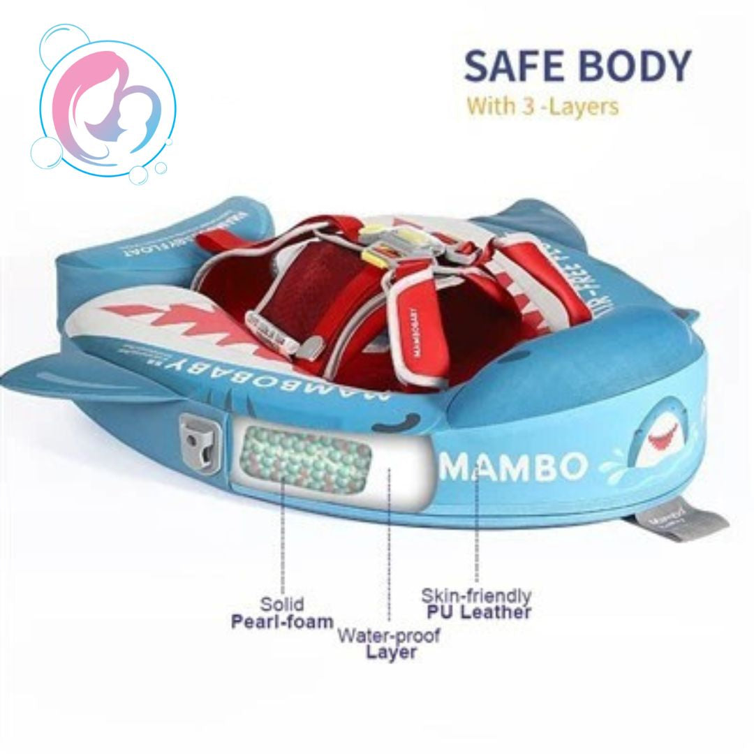 🦈Shark Jaw Chest Float – Baby Pool Float With 3D Canopy (Blue Red & White)