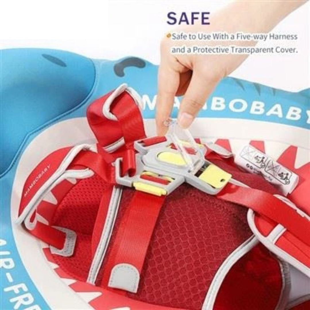 🦈Shark Jaw Chest Float – Baby Pool Float With 3D Canopy (Blue Red & White)