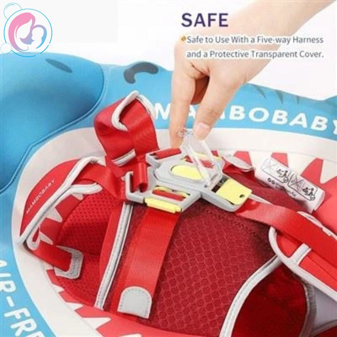 🦈Shark Jaw Chest Float – Baby Pool Float With 3D Canopy (Blue Red & White)