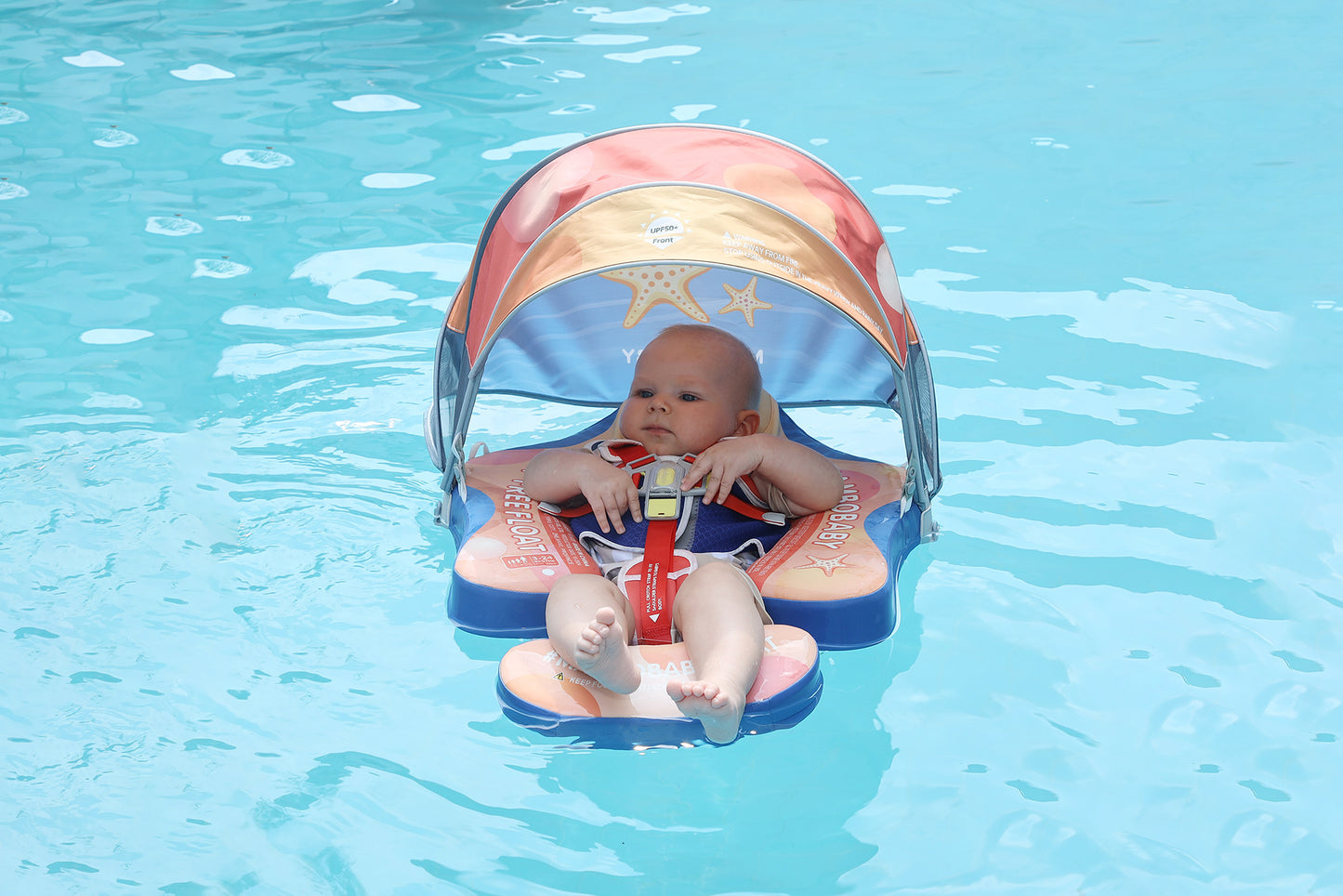 Starry Fun Chest Float – Baby Pool Float with 3D Canopy 3-24 Months