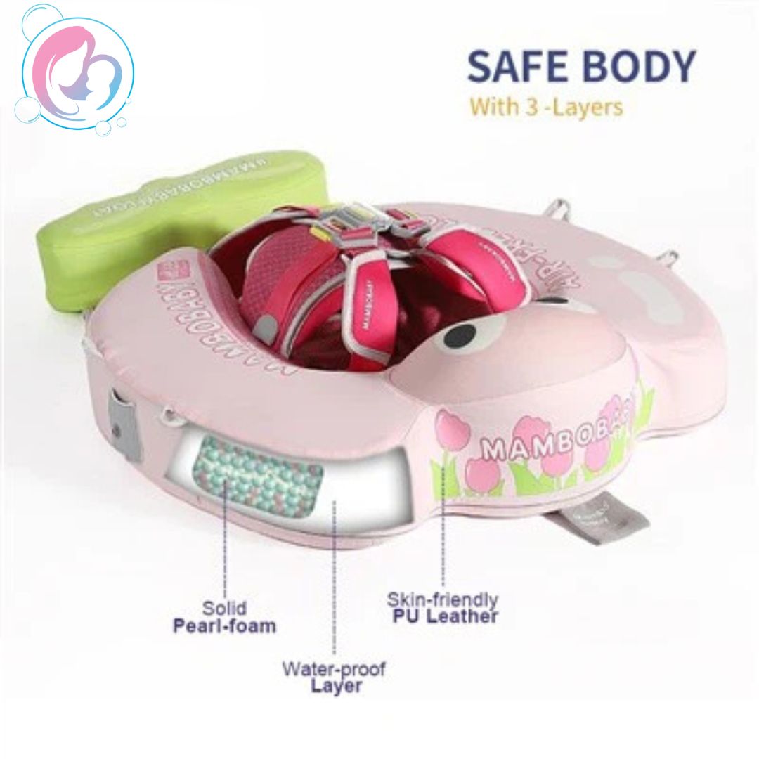 🌷 Tulip Bloom Mambobaby Float With 3D Canopy – Bright & Playful Baby Water Fun
